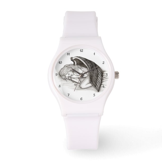 Montre Un Angel endormi, noir et blanc (Recto)