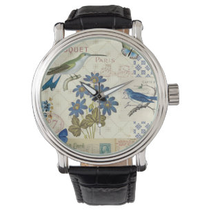 Montre Un bouquet des fleurs, des oiseaux et des