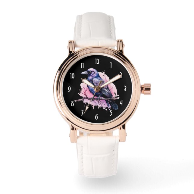 Montre Un Corbeau noir sur une branche (Recto)