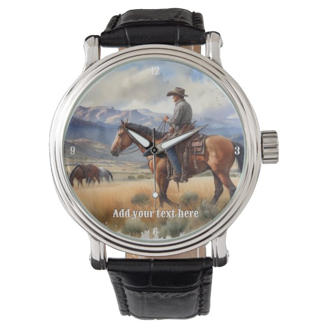 Montre Un cowboy à cheval dans la baie (devant)