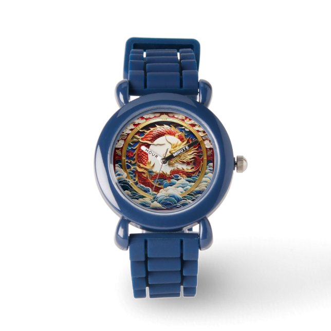 Montre Un dragon à souffle de feu intelligence artificiel (Recto)