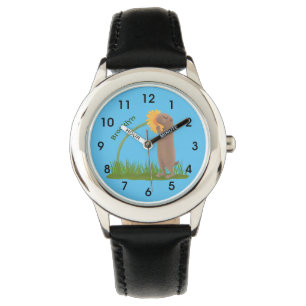 Montre Un mignon chien de prairie reniflant la caricature