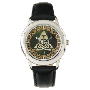 Montre Un noeud de trinité celtique sur les ombres de la