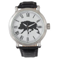 Un sanglier en silhouette noire Chasse Homme