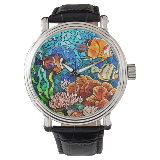 Montre Underwater Paradise Tropical Fish Coral Reef Wall  (devant)