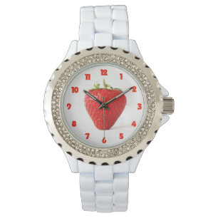 Montre Une fraise rouge Graisse Rouge Nombres rouges Les 
