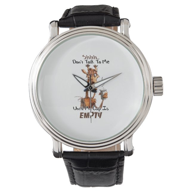 Montre Une Girafe Froide Avec Une Coupe De Café (devant)