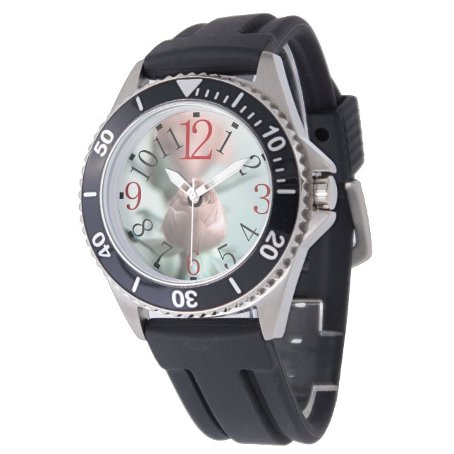 Montre Une rose rose pour votre chéri... (Incliné)