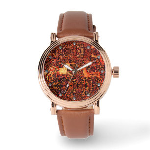 Montre UNICORN ET CERFS, FLEURS, ANIMAUX FORESTIERS Flora