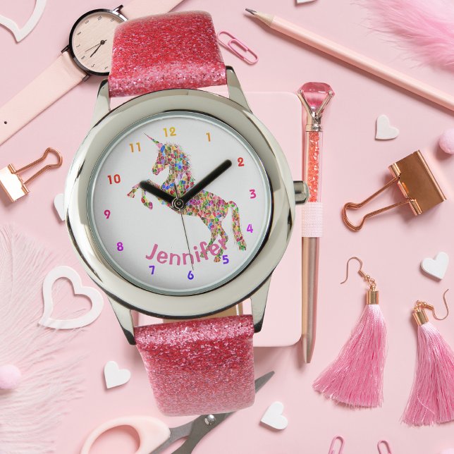 Montre UNICORN Filles personnalisées regardent PARTIES SC (Créateur téléchargé)
