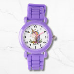 Montre Unicorn mignonne fille Whimsical rose florale fill<br><div class="desc">Unicorn mignon Whimsical Girly rose Floral Nom personnalisé Girl's Watch dispose d'une mignonne licorne avec étoiles,  coeurs et fleurs. Personnalisé avec votre nom. Cadeaux parfaits pour les filles pour anniversaire,  Noël,  vacances et plus. Conçu par ©Evco Studio www.zazzle.com/store/evcostudio</div>