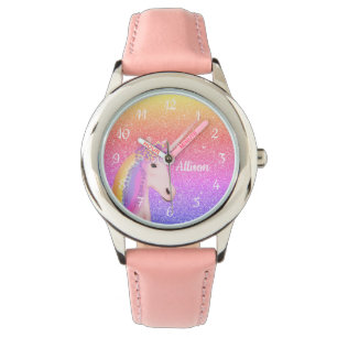 Montre Unicorn Rainbow Parties scintillant Blush rose Per