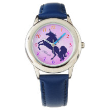 Unicorne bleu étoile sur rose