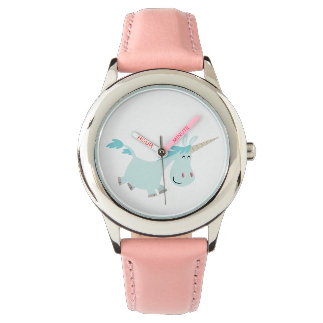 Montre Unicorne Carton Bleu Cute (devant)