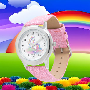 Montre unicorne de imaginaire mignon nom d'ajout Watch