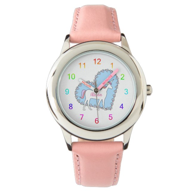 Montre Unicorne et Coeurs (devant)