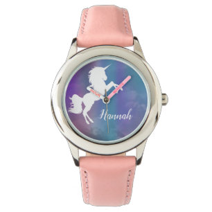 Montre Unicorne magique arc-en-ciel personnalisée