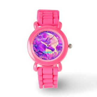 Montre Unicorne magique sous le clair de lune
