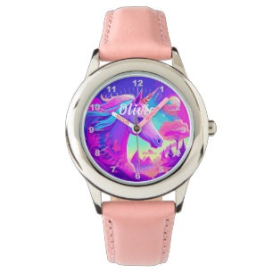 Montre Unicorne rose magique