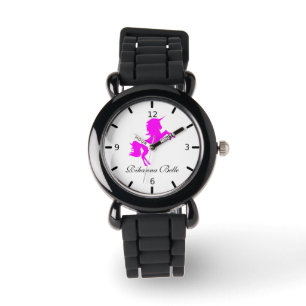 Montre Unicorne rose personnalisée
