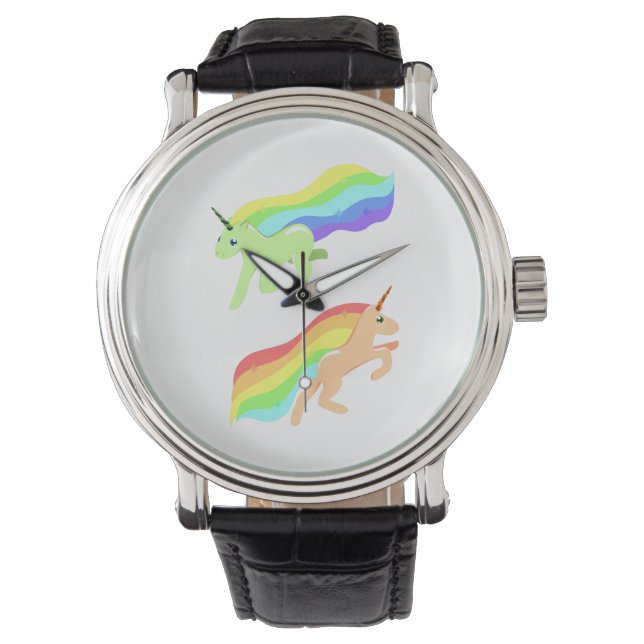 Montre Unicornes arc-en-ciel (devant)