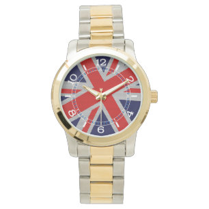 Montre Union Jack vibrant sur le cadran d'impression de