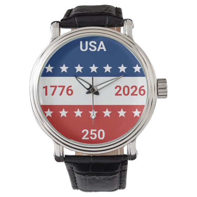 Montre USA 1776 2026 250th Anniversary Red White Blue (devant)