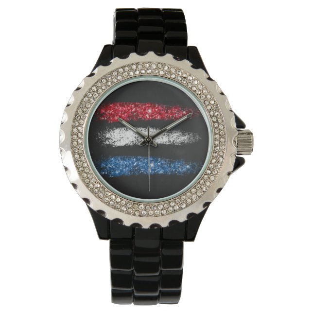 Montre *~* USA. Drapeau Abstrait simple moderne (devant)