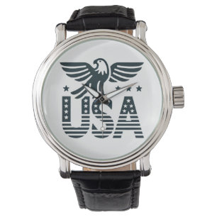 Montre USA Eagle Patriotic Desig - Style Etoile et Stripe
