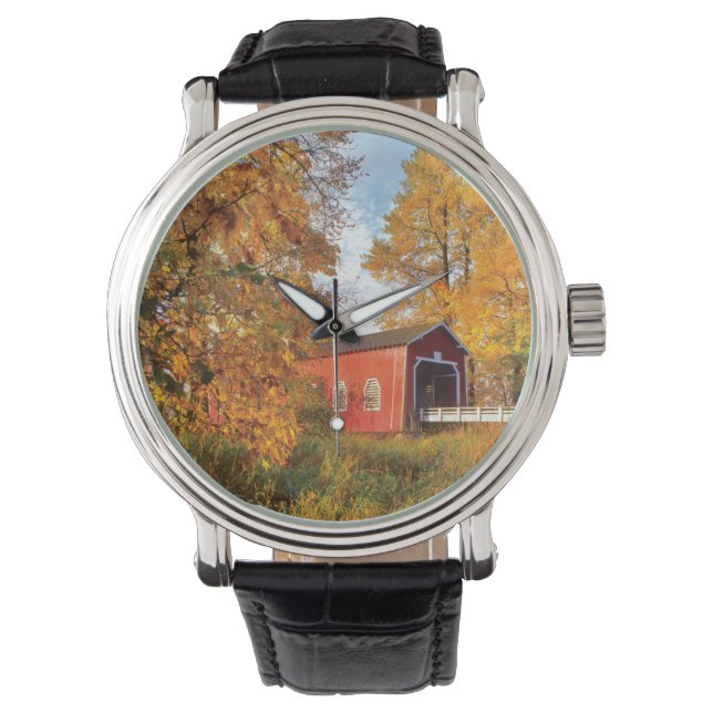 Montre USA, Oregon. Pont Couvert De Shimanek Le Matin (devant)