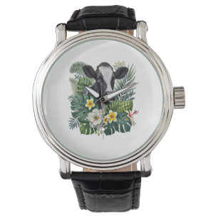 Montre Vache dans la jungle florale, Vache tropicale