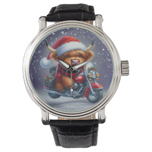 Montre Vache de Noël motrice des Highlands