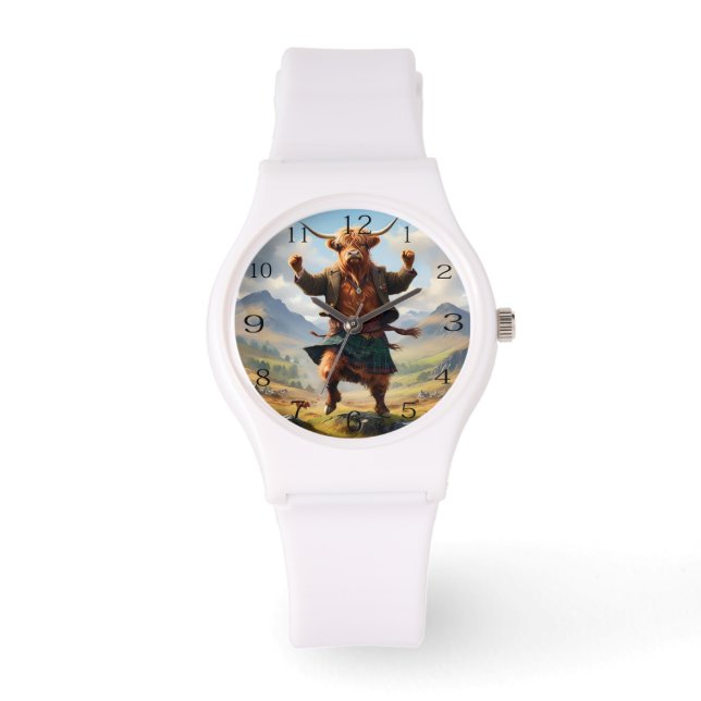 Montre Vache des Highlands dansant le Highland Fling, (Recto)