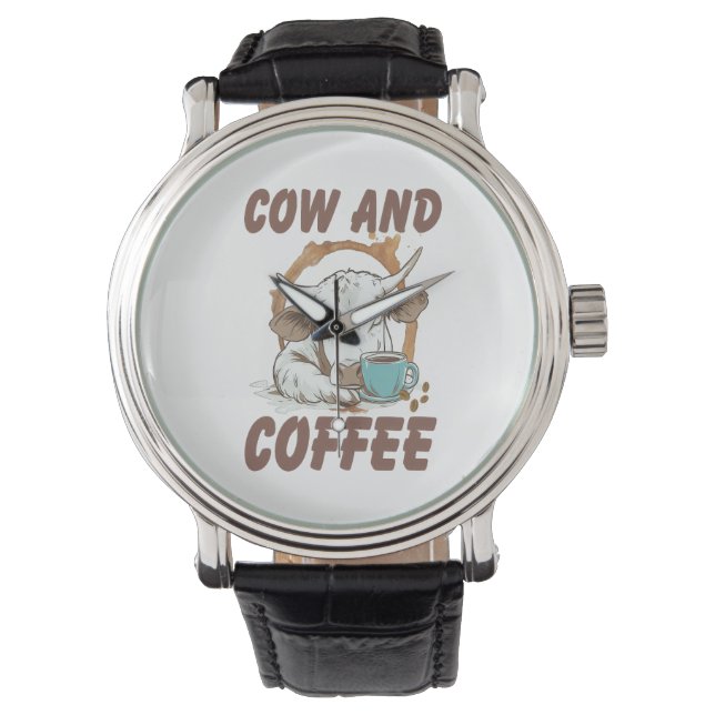Montre Vache et café, Fille occidentale drôle (devant)
