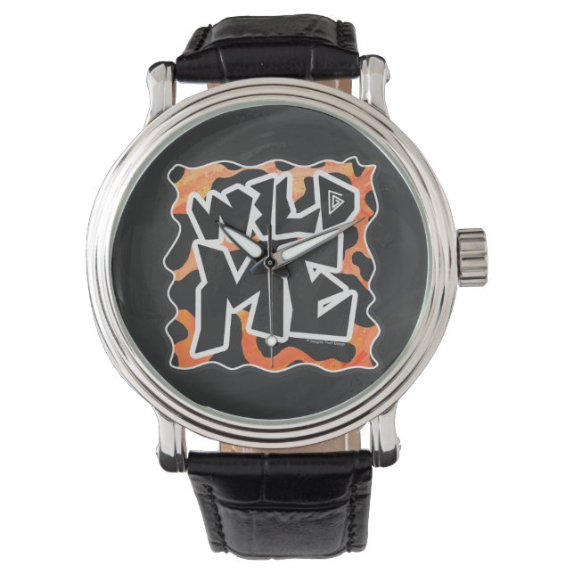 Montre Vache Noir et Orange Wild Me (devant)