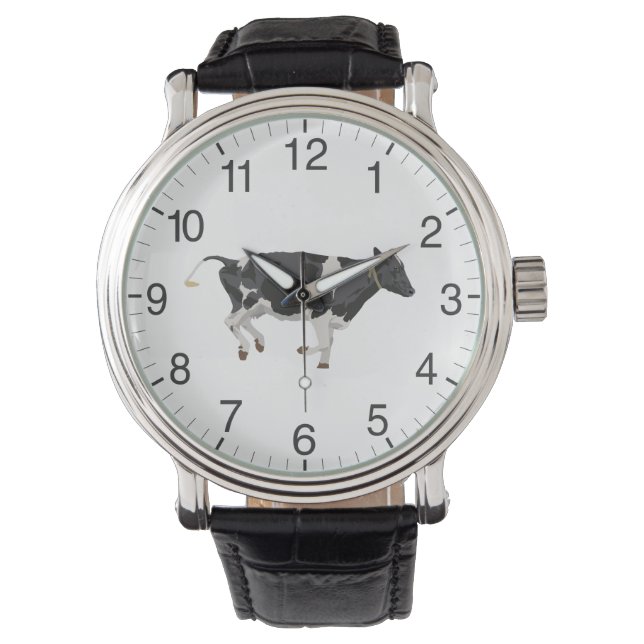 Montre Vache noire et blanche (devant)