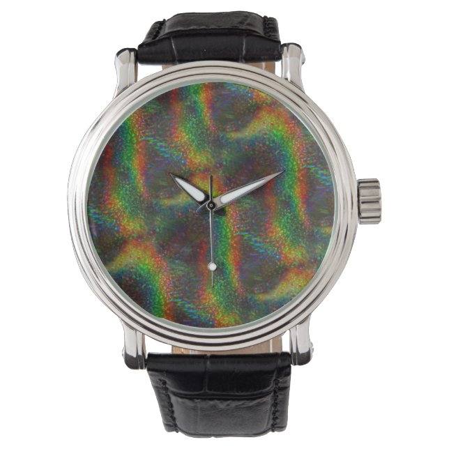 Montre Vague de Parties scintillant Holographique Rainbow (devant)