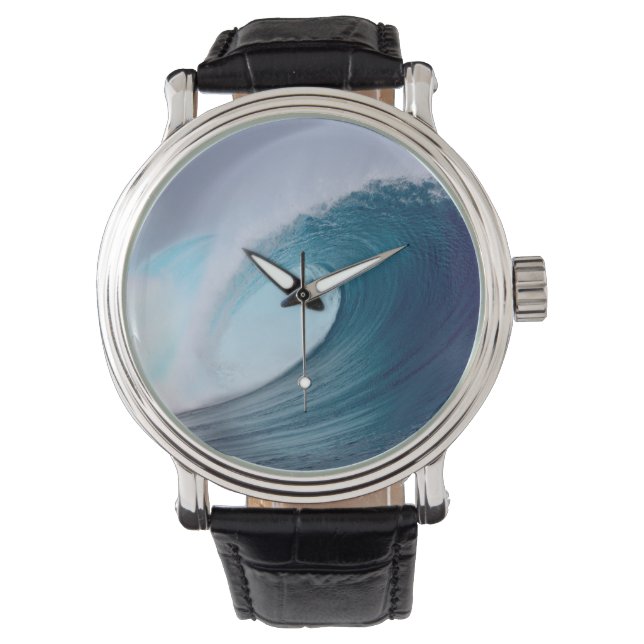 Montre Vague de surf bleu océan tropical (devant)