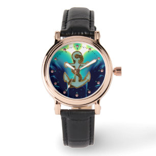 Montre VAGUES NAUTIQUES / MARITIMES, ANCRE ET ROPE Bleu M