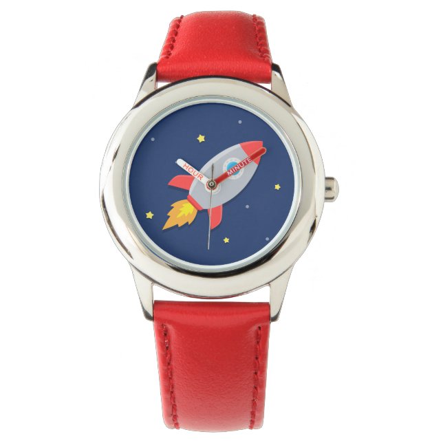 Montre Vaisseau Fusée Coloré, Espace, Pour Enfants (devant)