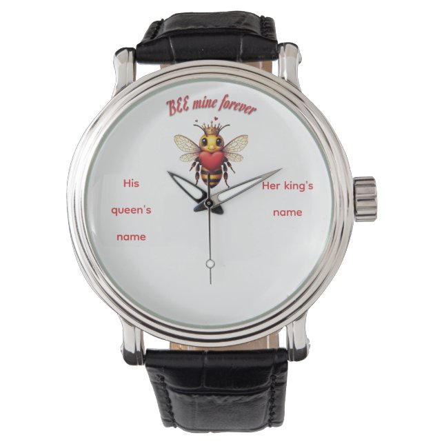 Montre Valentin drôle de jeu de mots sur les abeilles (devant)