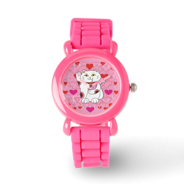 Montre Valentine Neko Lucky Cat (Recto)