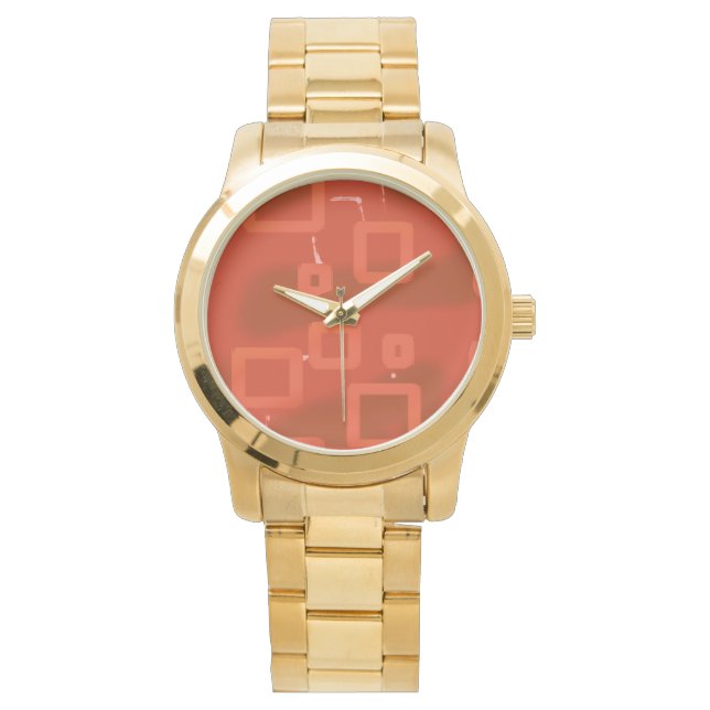 Montre Valentine's Day Red Whimsical Geometric Abstract (devant)