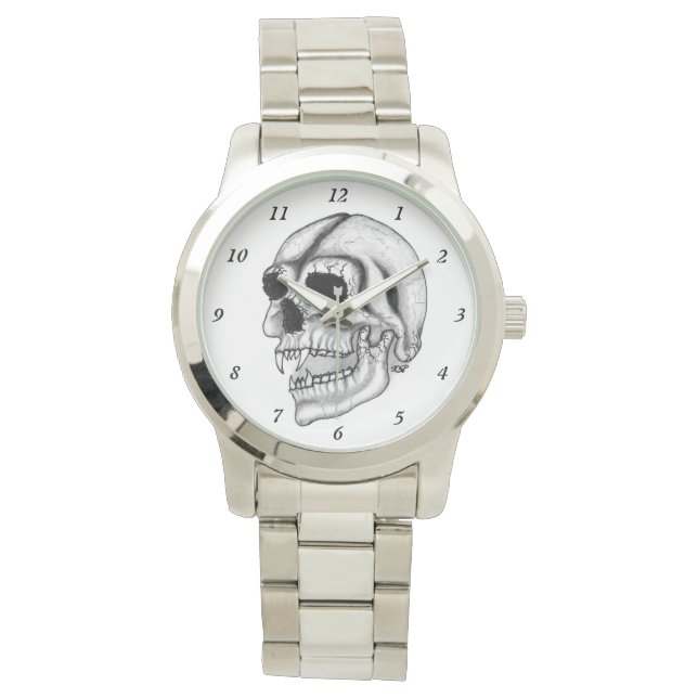 Montre Vampire Crâne noir et blanc (devant)