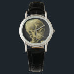 Montre Van Gogh Fumer du squelette<br><div class="desc">Montre représentant la peinture à l’huile de Vincent van Gogh,  Skull of a Skeleton with Burning Cigarette (1885-86). Un grand cadeau pour les amateurs de post-impressionnisme et d'art hollandais !</div>