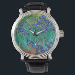 Montre Van Gogh Irises. Impressionnisme vintage floral bl<br><div class="desc">Montre Van Gogh "Irises". L'art de l'impressionnisme floral bleu.</div>