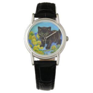 Montre Van Gogh Style Chat avec tournesol