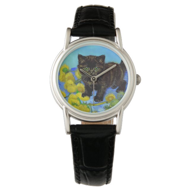 Montre Van Gogh Style Chat avec tournesol (devant)