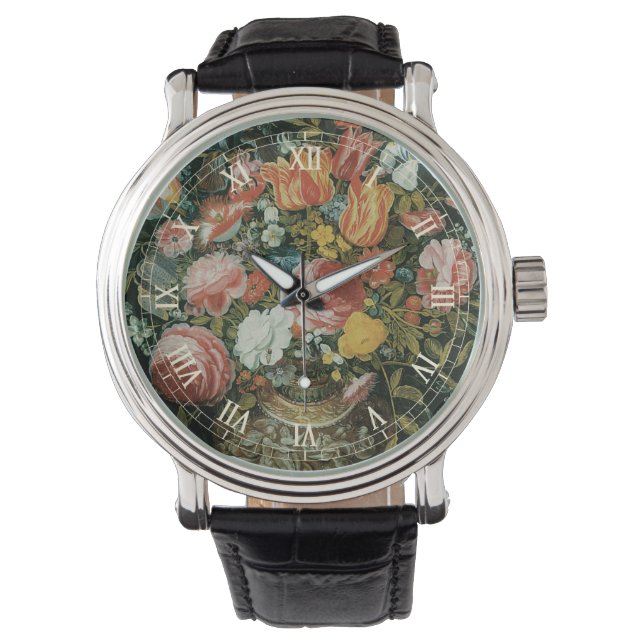 Montre Vase de fleurs de style baroque vintage (devant)
