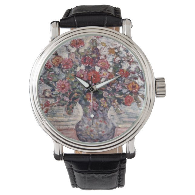 Montre Vase de fleurs, Zinnias de Maurice Prendergast (devant)